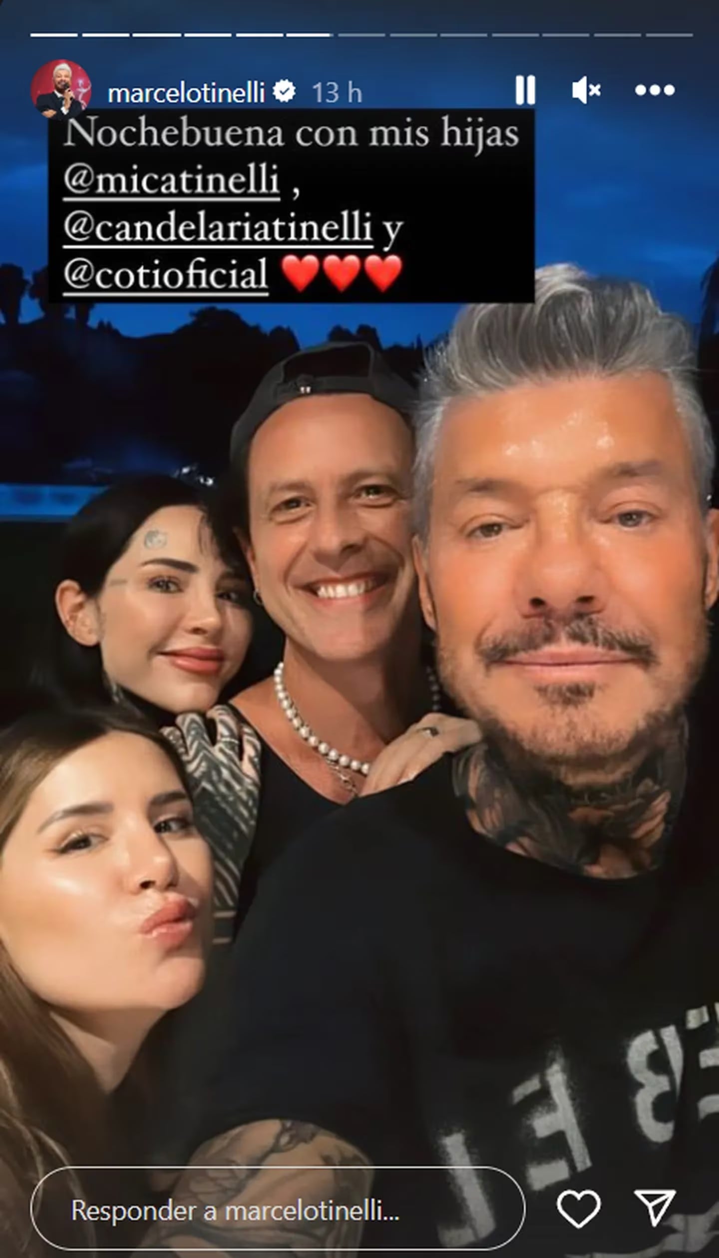 Marcelo Tinelli, sus hijas y Coti