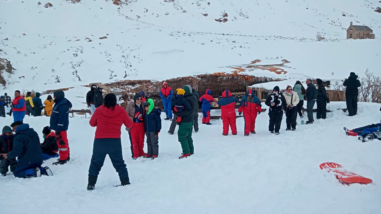 La nieve en Puente del Inca. Foto: Gendarmería