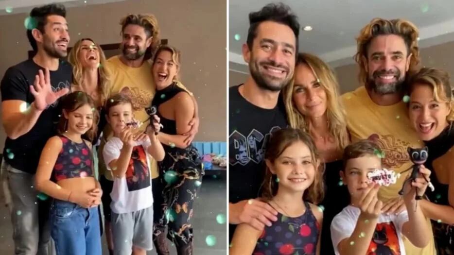 Flor Vigna y Luciano Castro, junto a Sabrina Rojas y su familia 