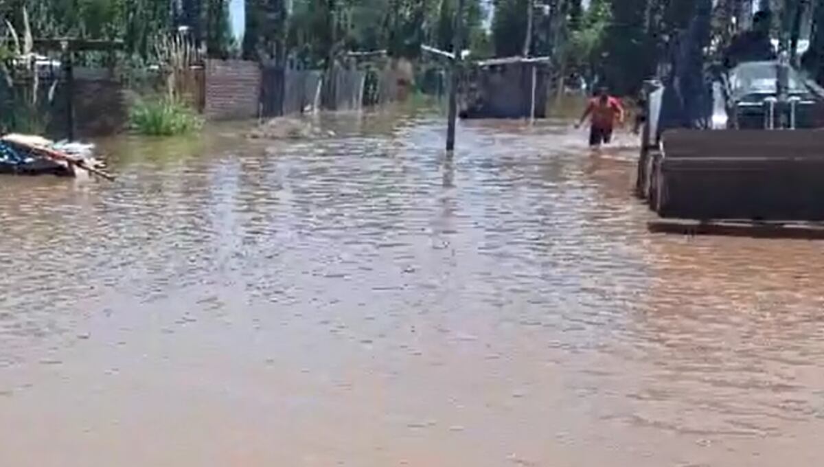 Desoladoras imágenes: una nueva crecida del Río Mendoza que obligó a vecinos de Maipú a evacuar sus casas. Foto: gentileza vecinos Rincón de los Álamos