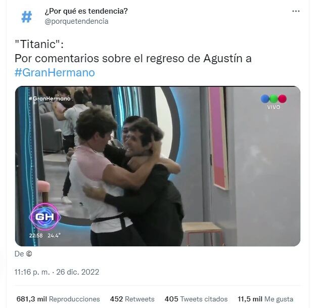 Memes por el reencuentro de Agustín y Marcos en Gran Hermano