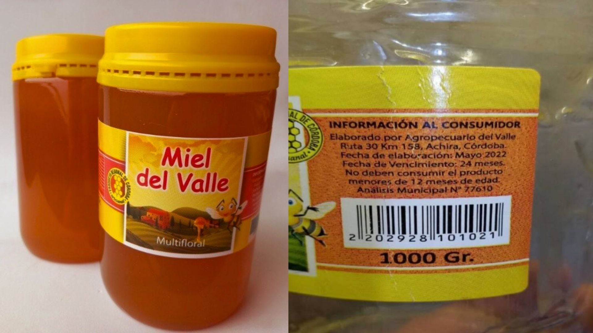 La marca de miel ilegal proveniente de la provincia de Córdoba.