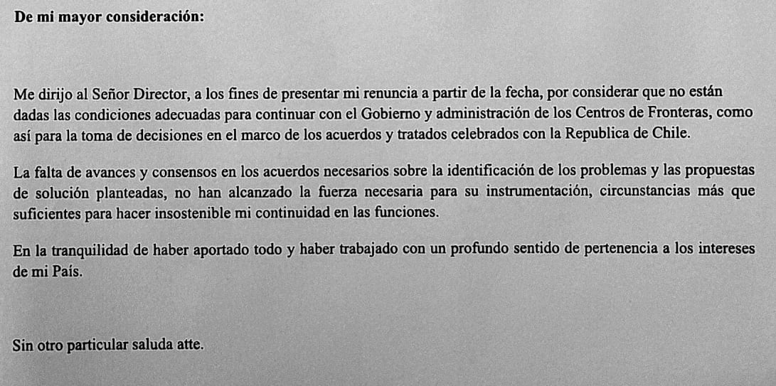 Tras un agitado fin de semana largo, renunció el coordinador argentino en el Paso a Chile. Foto: Internet