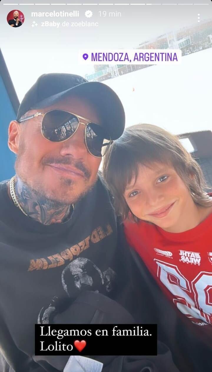 Marcelo Tinelli está en Mendoza con sus hijos