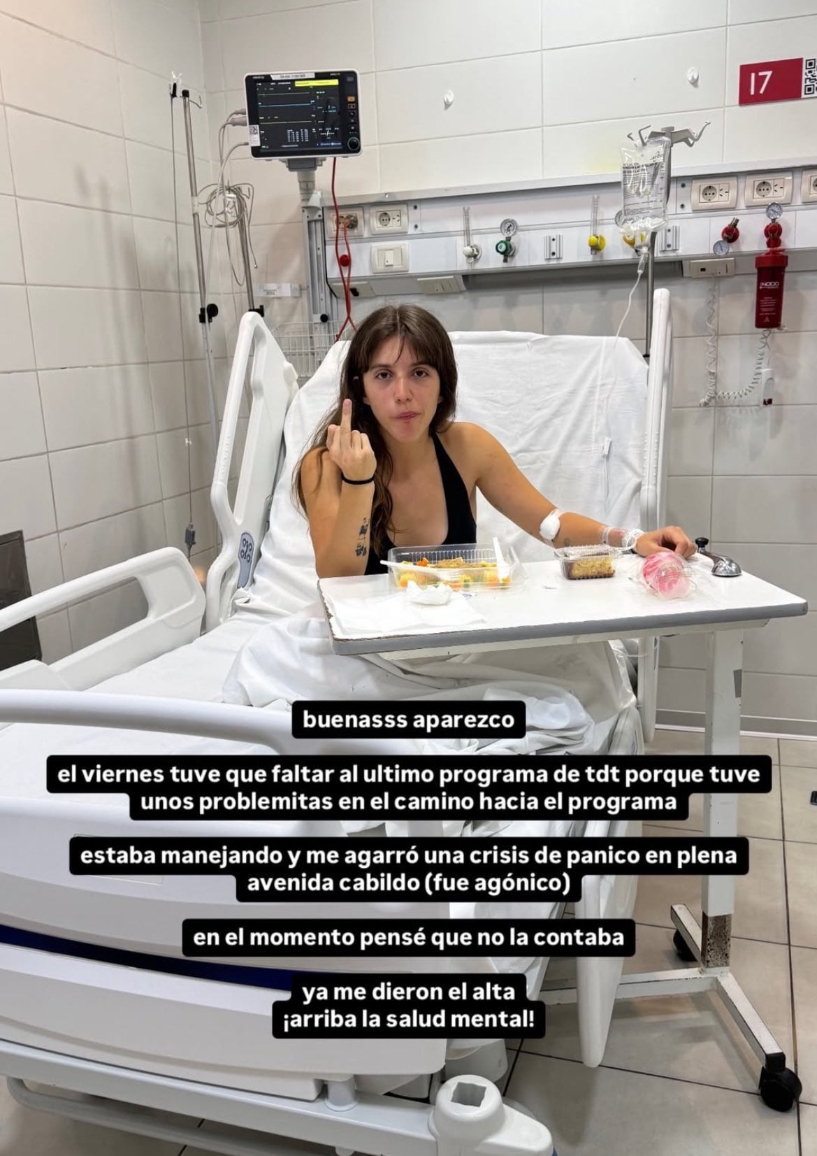 La influencer Marti Benza quedó internada por un ataque de pánico.