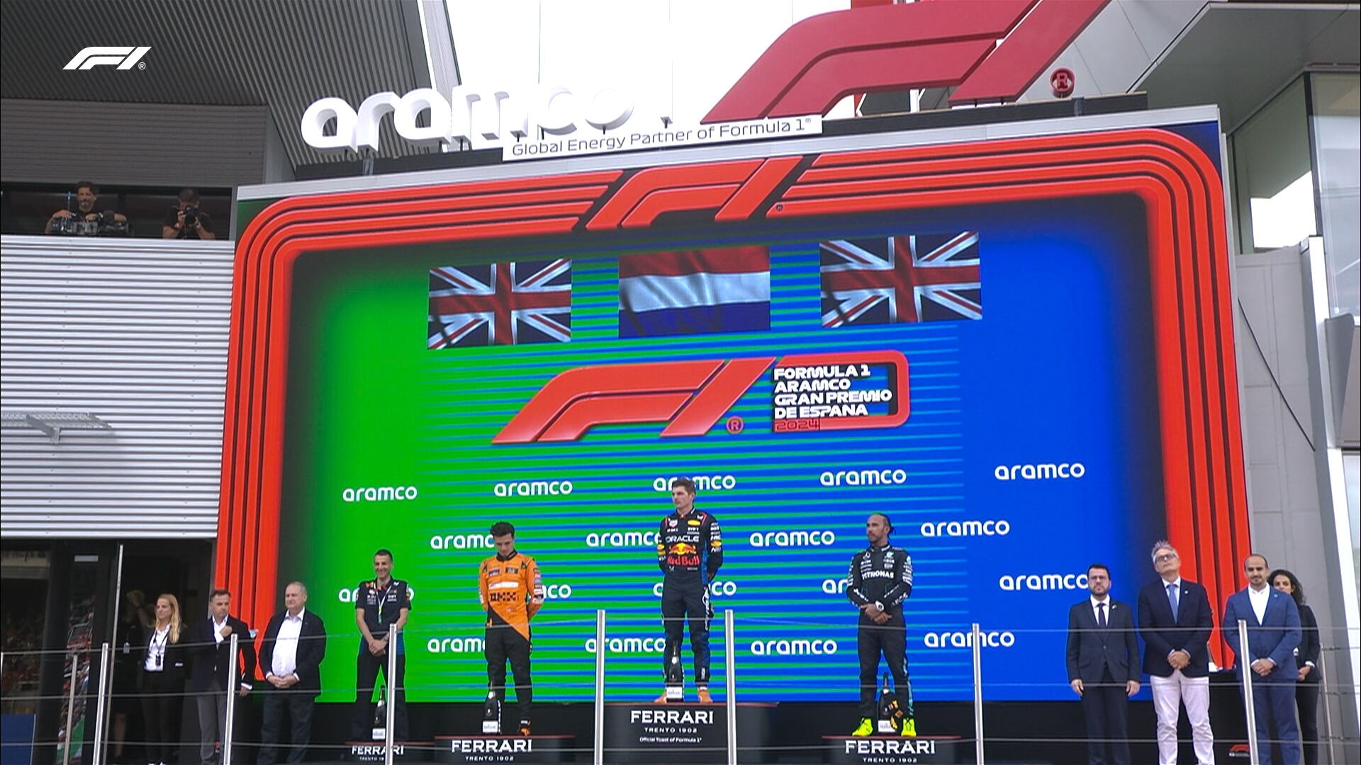 El podio del GP de España