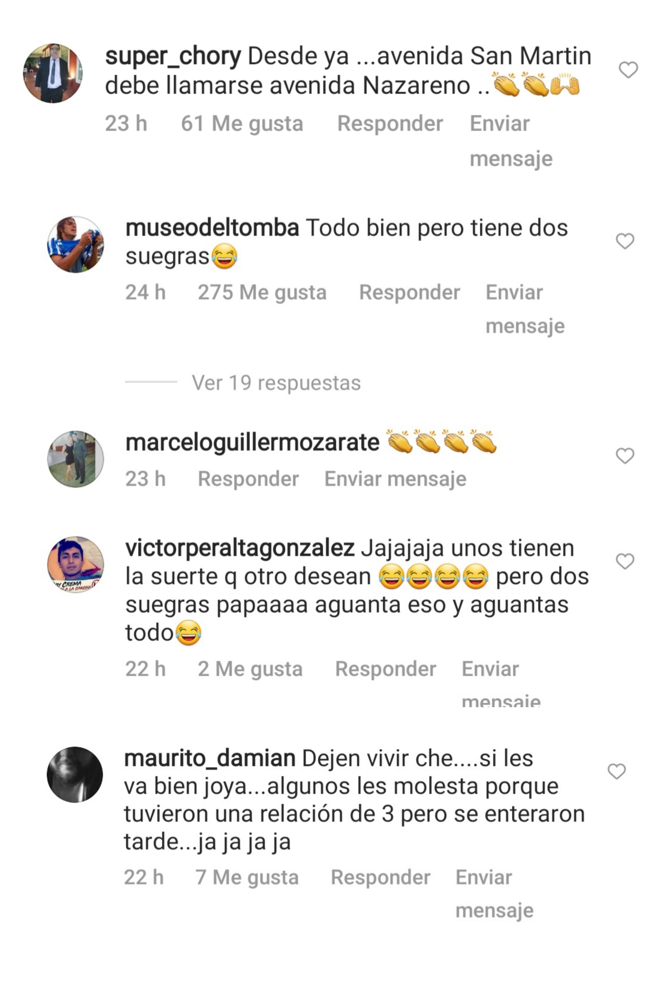 Comentarios usuarios de Instagram