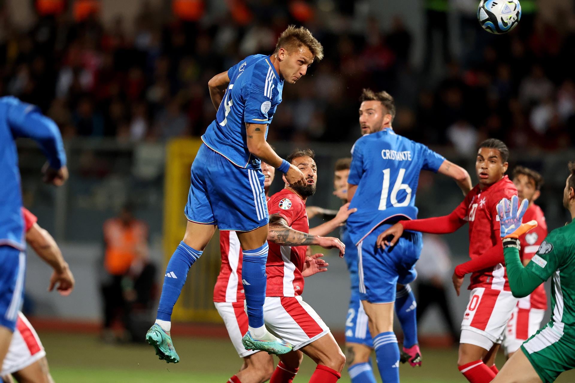 Mateo Retegui marcó el primer gol del partido ante Malta / EFE/EPA/Domenic Aquilina