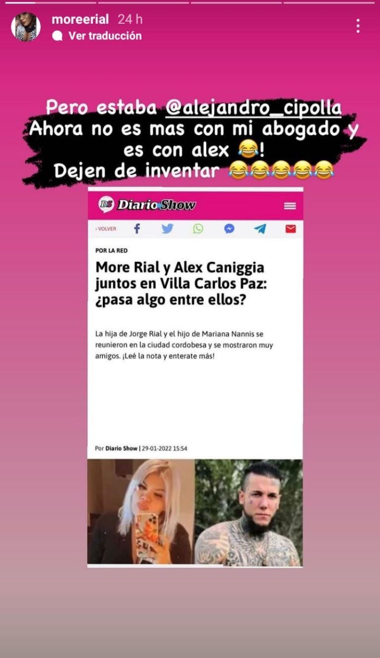 More Rial fue contundente sobre su relación con Caniggia.