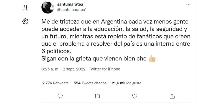 Sobre el suceso con la vicepresidenta, el influencer se pronunció al respecto