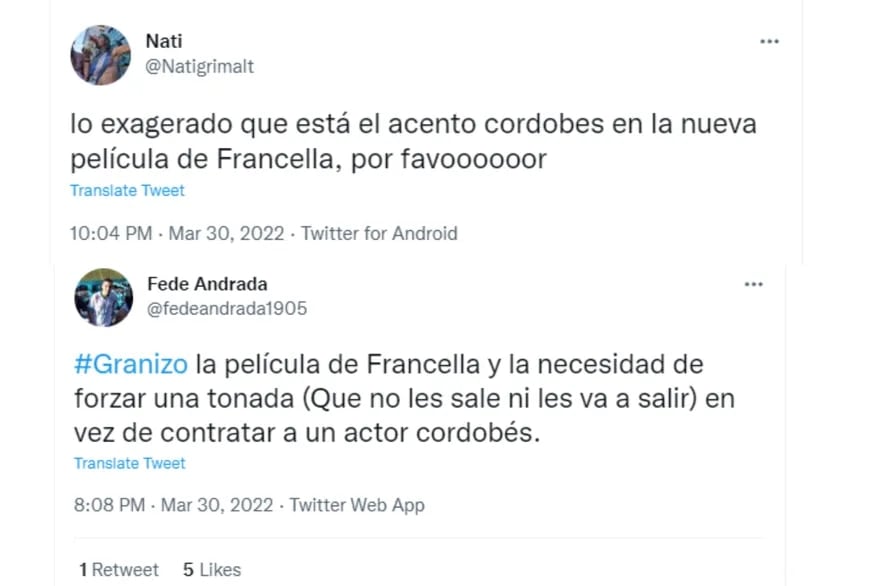 La nueva película Granizo generó malestar en varios usuarios de Twitter.