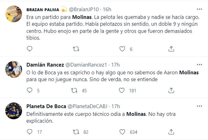 Los hinchas de Boca pidieron por Molinas