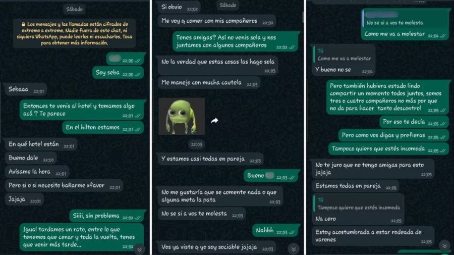 Qué dicen los chats entre Sebastián Sosa y la periodista que lo denunció por abuso sexual