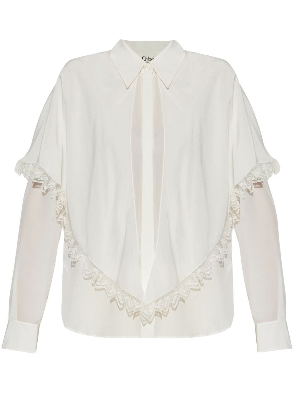 Blusa blanca con manga larga.