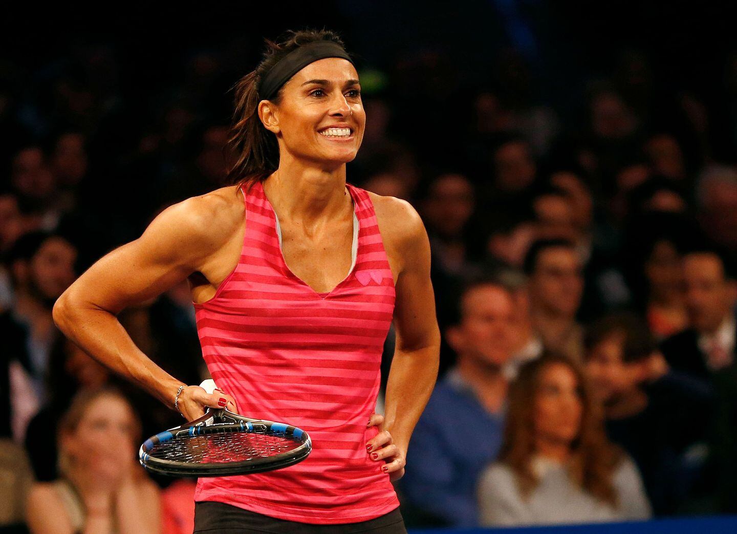 Gabriela Sabatini durante un ensayo previo al debut. Intacta. 