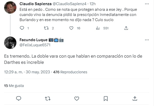 Los mensajes en contra de Schultz en Twitter