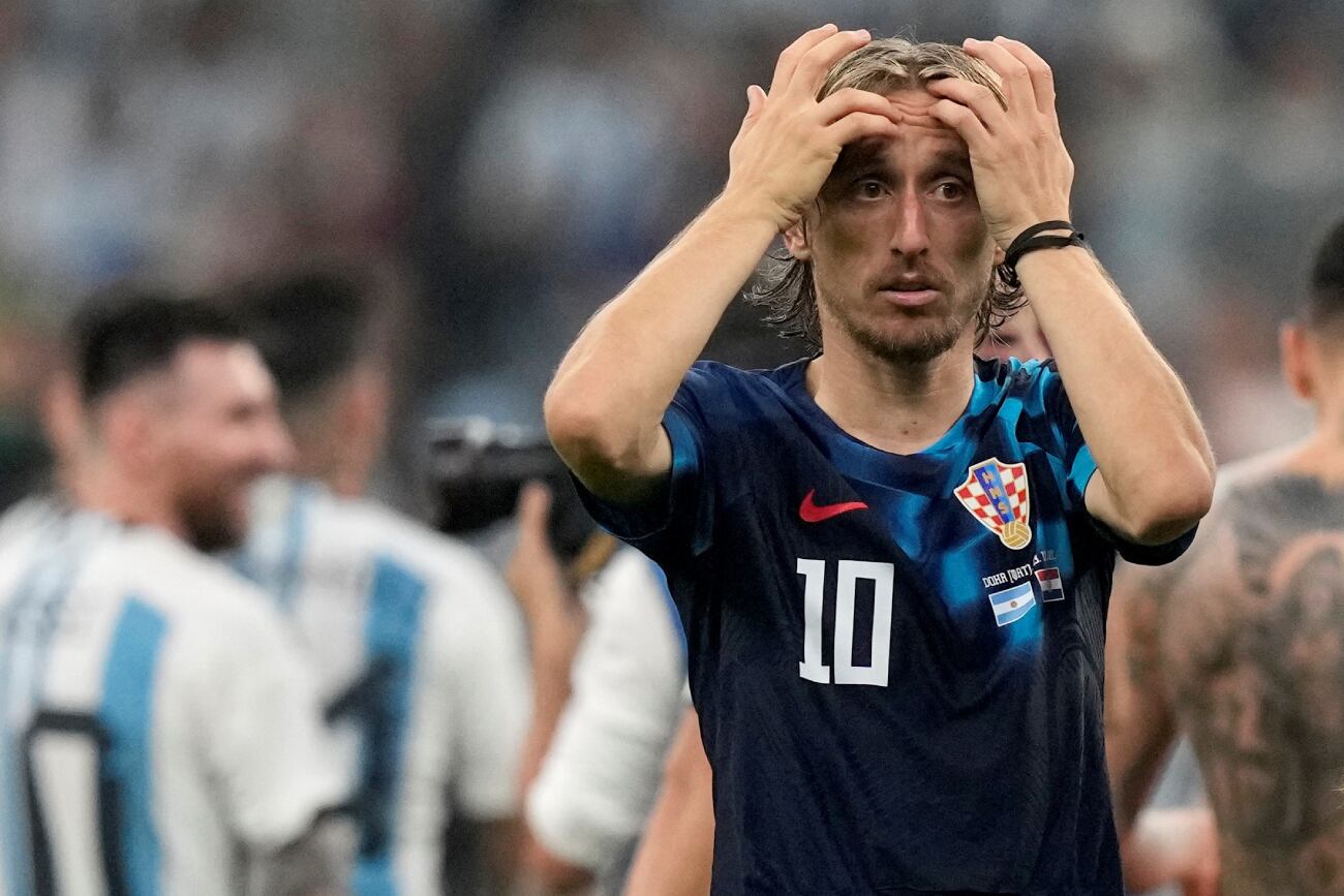 Modric, en la semifinal del 2022 vs Argentina (AP)