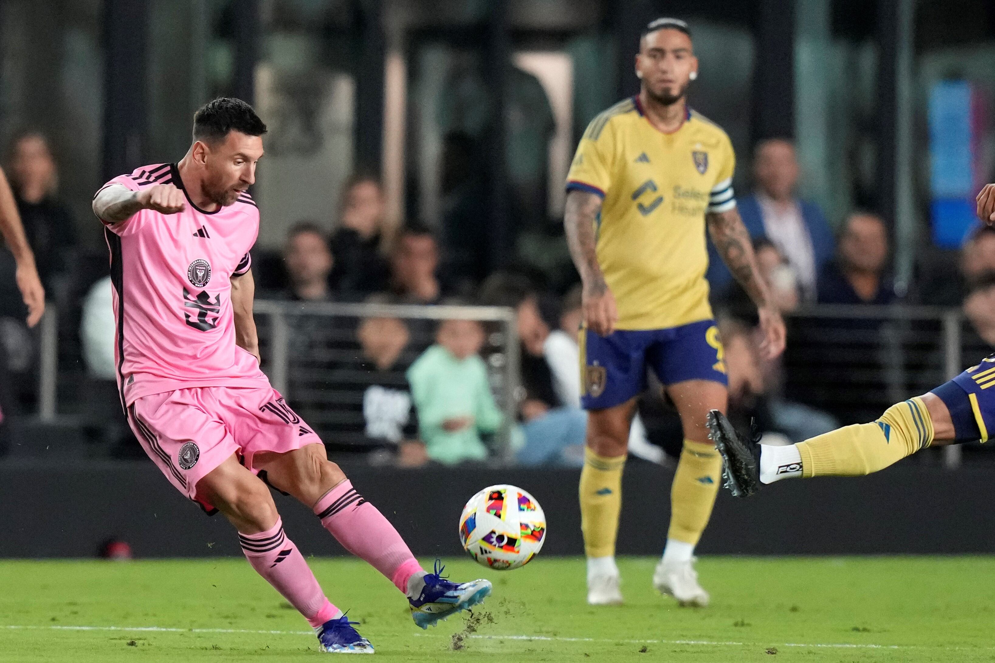 Lionel Messi en el partido ante Real Salt Lake por la primera fecha de la MLS. (AP)