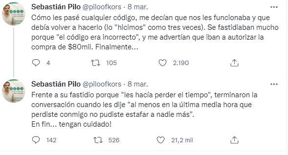 Hilo de Twitter.