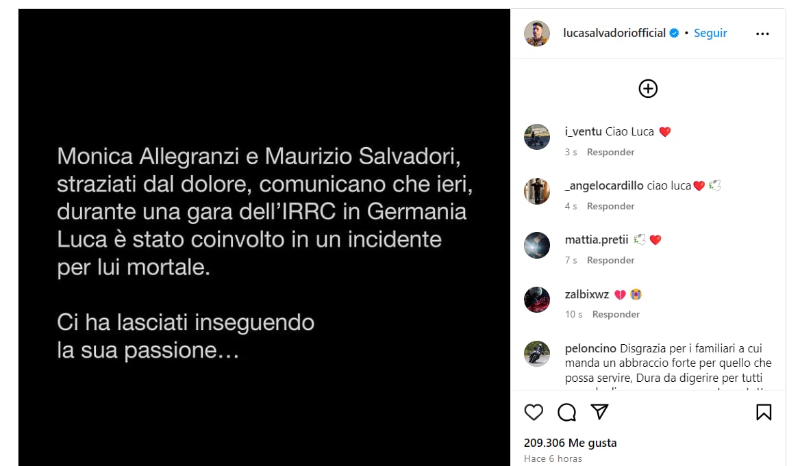 El comunicado de la familia - Instagram