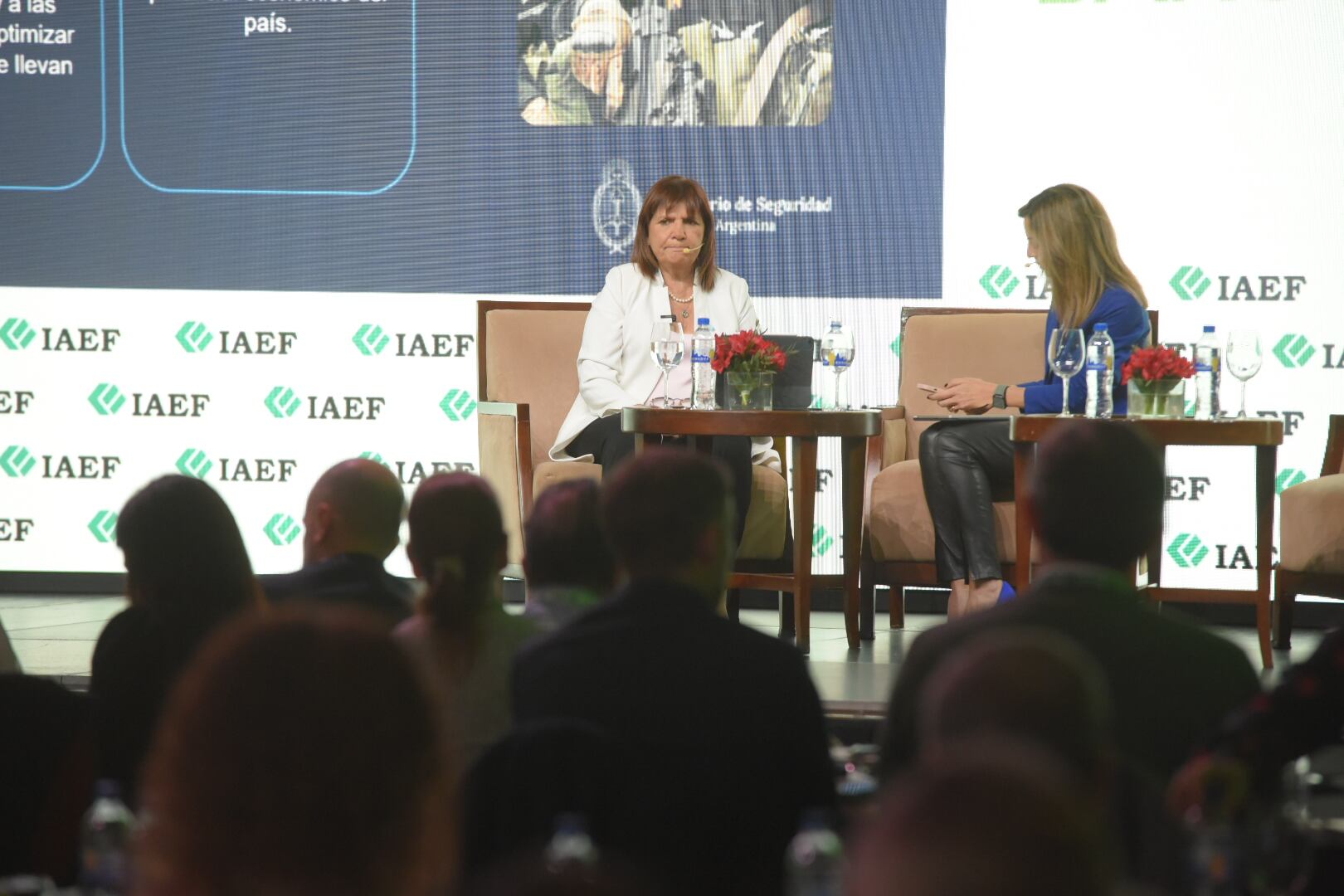 La ministra de Seguridad, Patricia Bullrich, expuso en la Convención Anual del IAEF. Foto: Gentileza