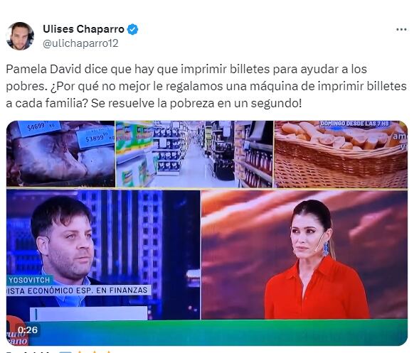 El comentario de Pamela David sobre la emisión monetarias generó una catarata de mensajes en las redes sociales - X