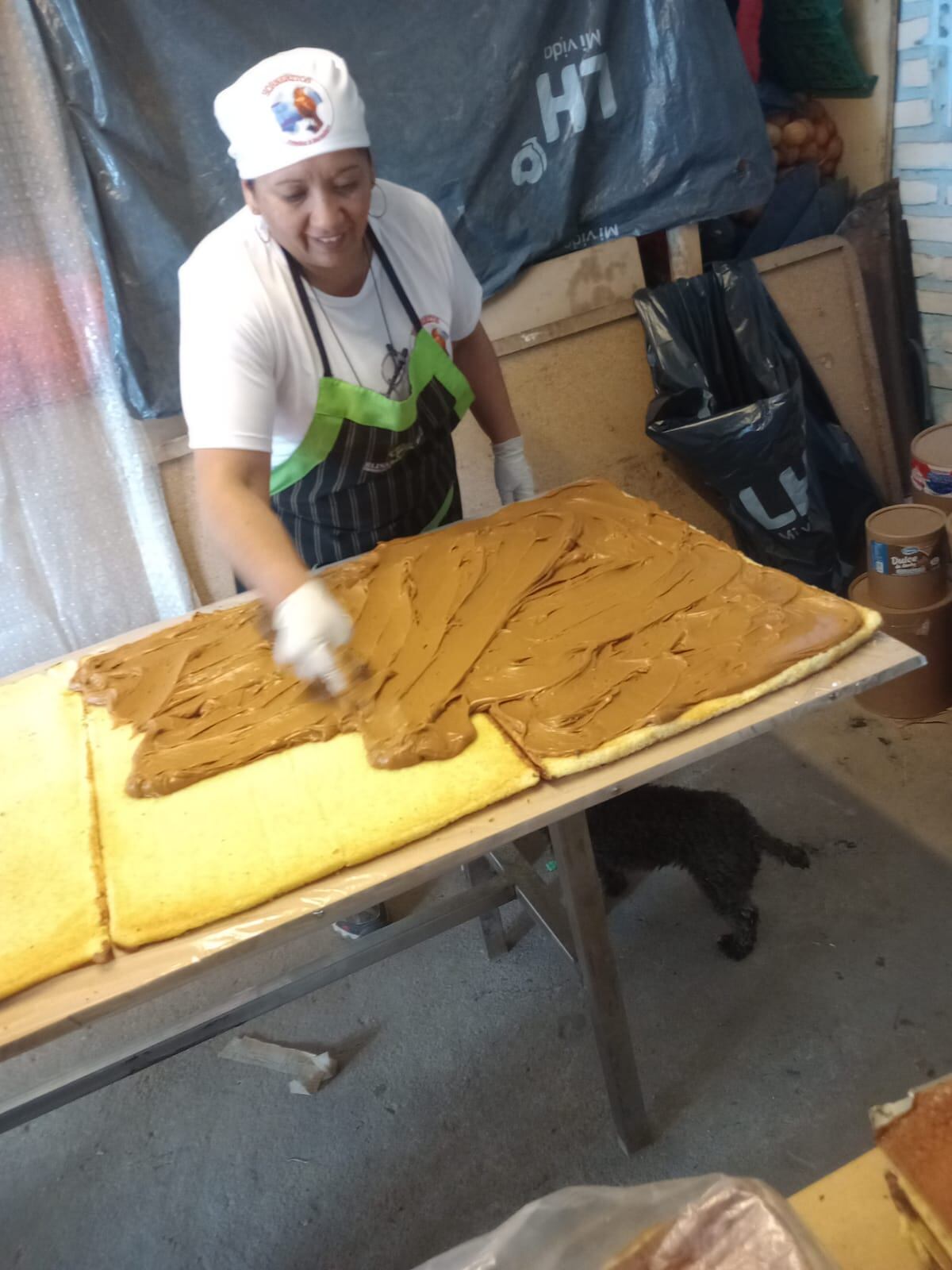 Directo al libro de récords: un comedor de Las Heras preparó una torta de 7 metros y 750 kilos para el Día del Niño. Foto: gentileza Gabriela Carmona.