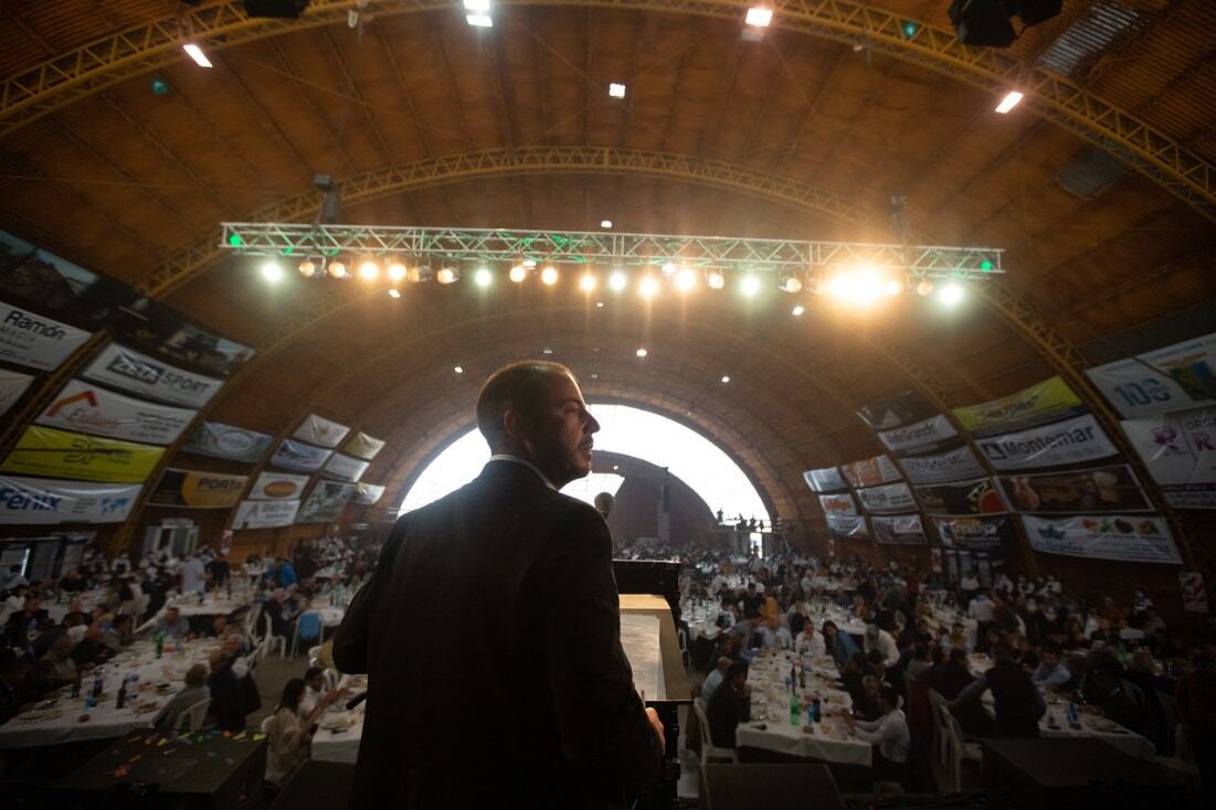 Andrés Vavrik en el discurso del almuerzo de la Fiesta de la Ganadería.