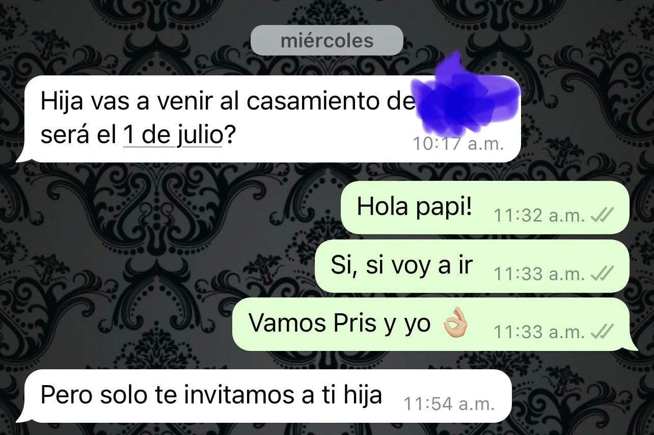 El chat de WhatsApp lo compartió Sury en su cuenta de Twitter. Foto: captura.