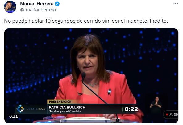 Los memes hacia Patricia Bullrich. Gentileza: X @_marianherrera