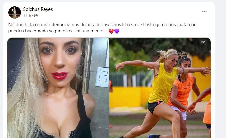 Mensajes en redes tras el femicidio de Florencia Guiñazú (Facebook)