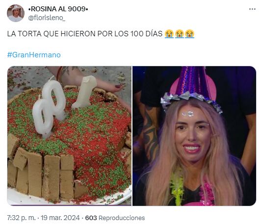 Usuarios en las redes opinaron sobre la torta que prepararon en Gran Hermano