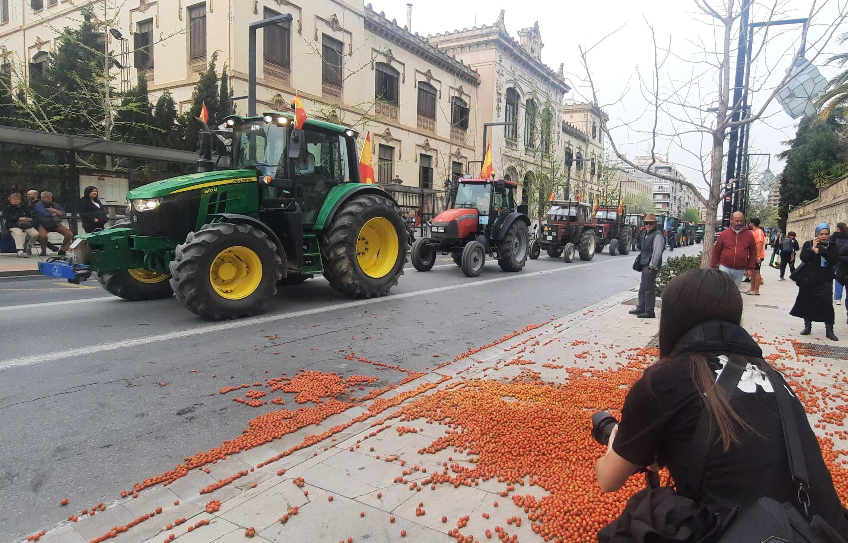 Desde principios de febrero, miles de productores europeos han salido a la calle, a pie o con sus tractores. 
Protesta del día 22 de marzo en Granada, España.
Foto: Mauricio Manini / Los Andes