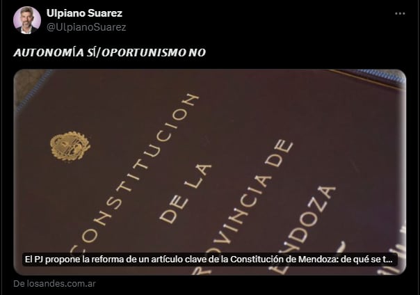 El intendente de la Ciudad le recordó al PJ  la oposición a la reforma constitucional impulsada por Rodolfo Suárez.