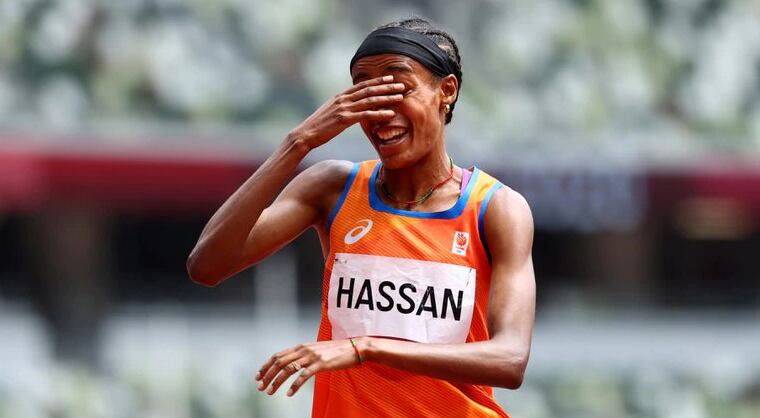 Sifan Hassan tras ganar la competencia.