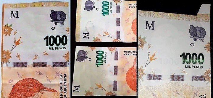 Billetes de $1000 con fallas