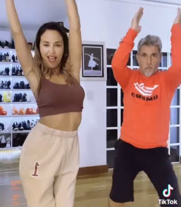 El vestidor también fue protagonista de los divertidos videos de TikTok de Lourdes Sánchez con el Chato Prada.