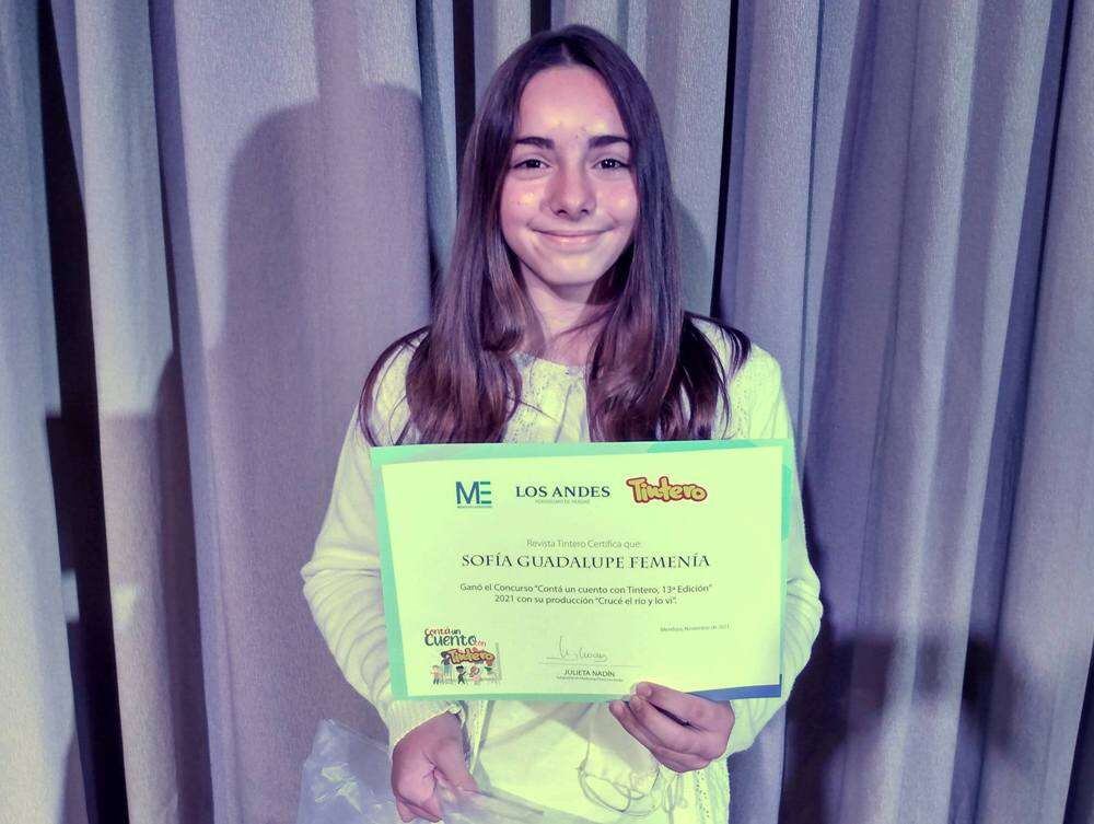 Sofía Guadalupe Femenía, ganadora del Concurso “Contá un cuento con Tintero” 2021, 13ª Edición.