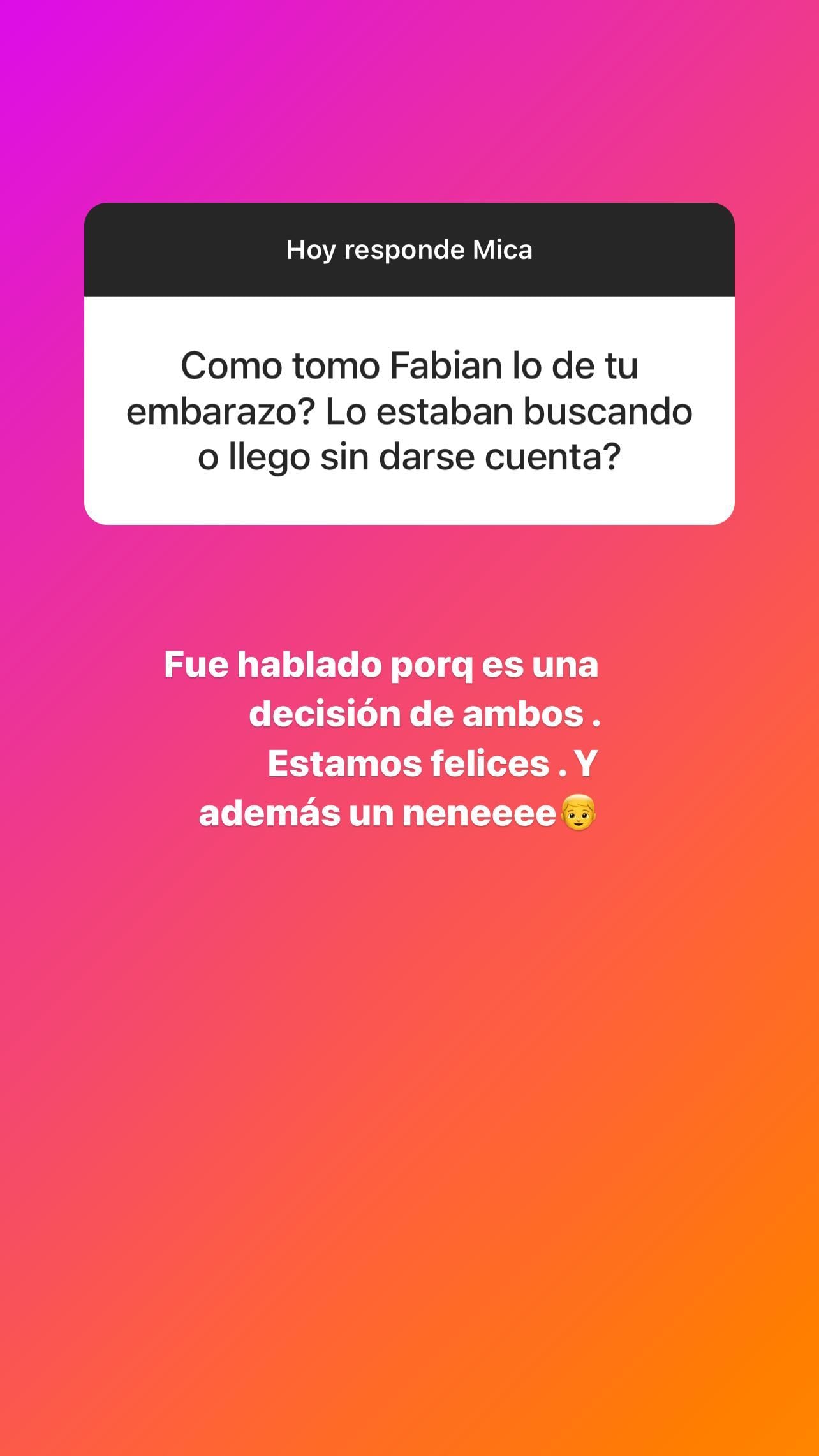 Mica Viciconte repondió preguntas en Instagram.