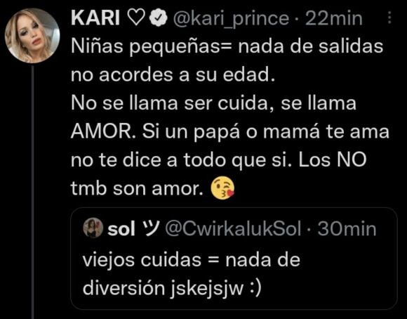 Karina La Princesita se cruzó con su hija Sol en Twitter