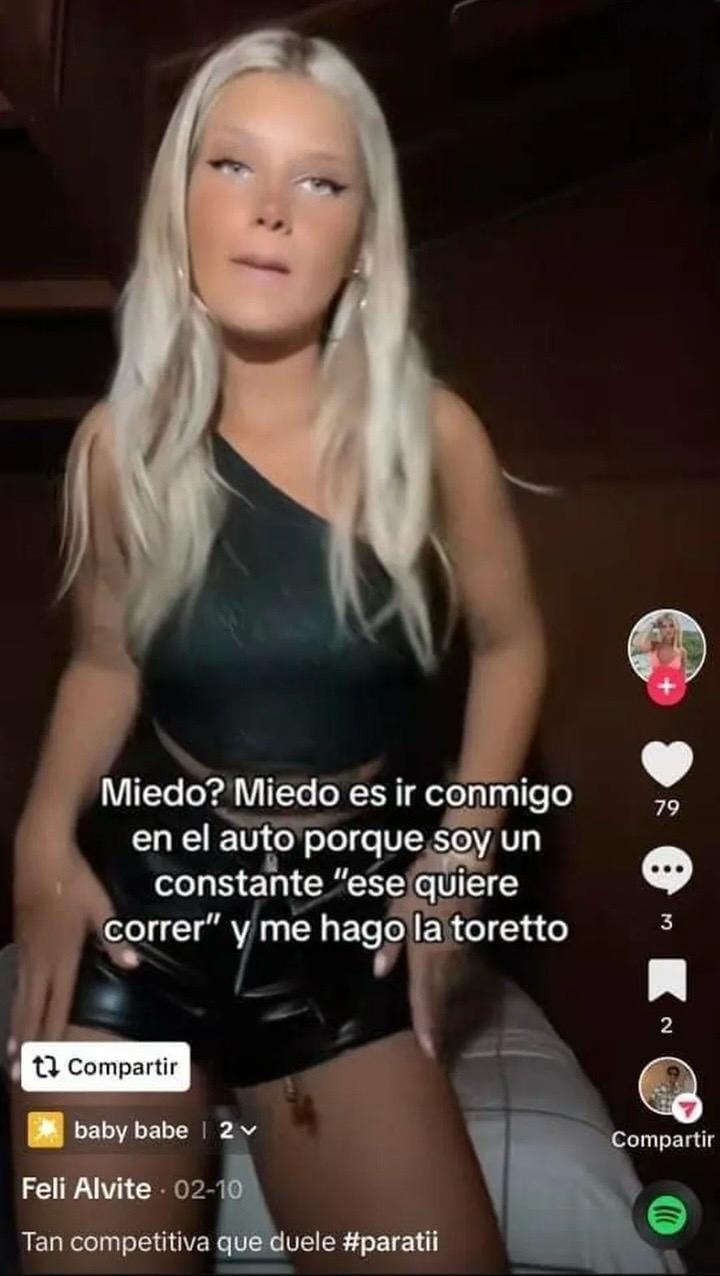 El polémico mensaje de la joven en su cuenta de Tiktok.