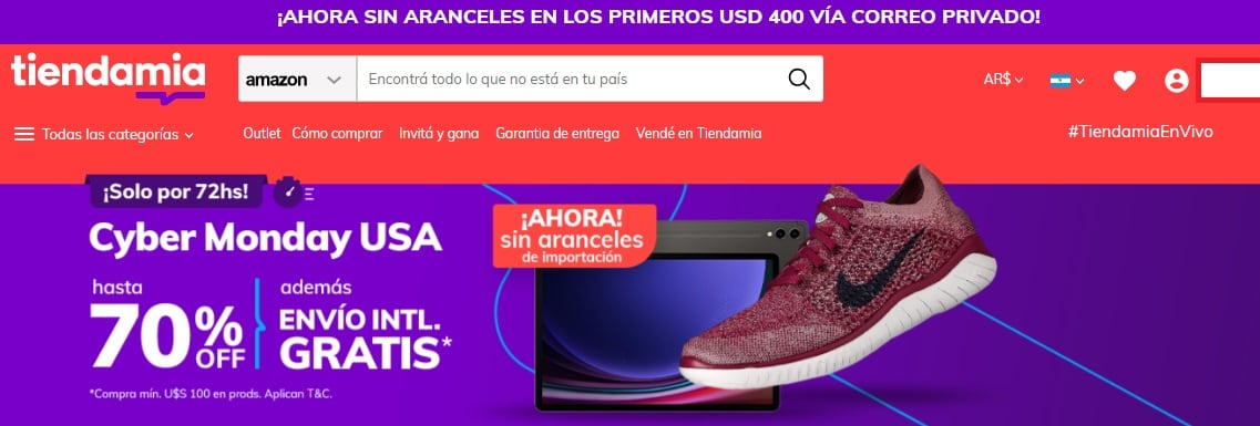 En TiendaMia ya cobran el producto sin aranceles de importación hasta los USD 400