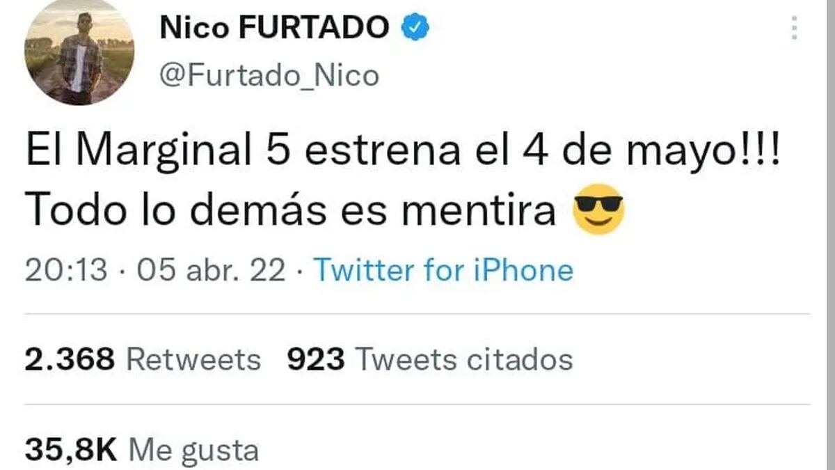 El tweet de Furtado desmintiendo los rumores