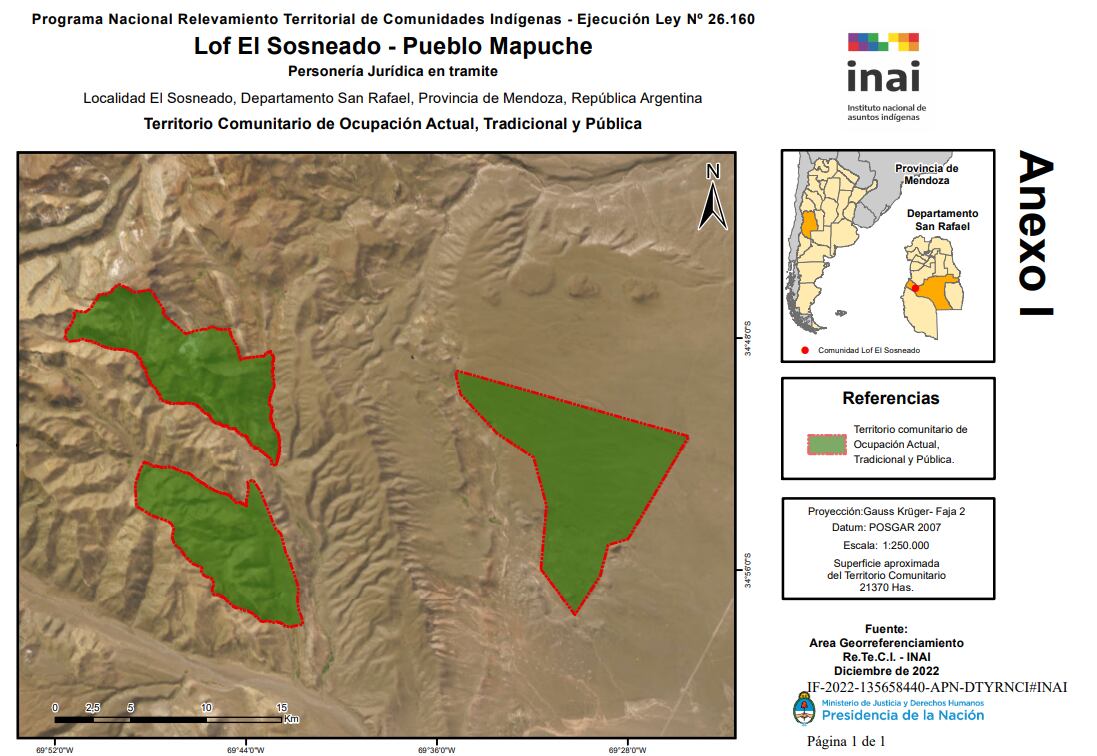 El área de las más de 21.000 hectáreas.