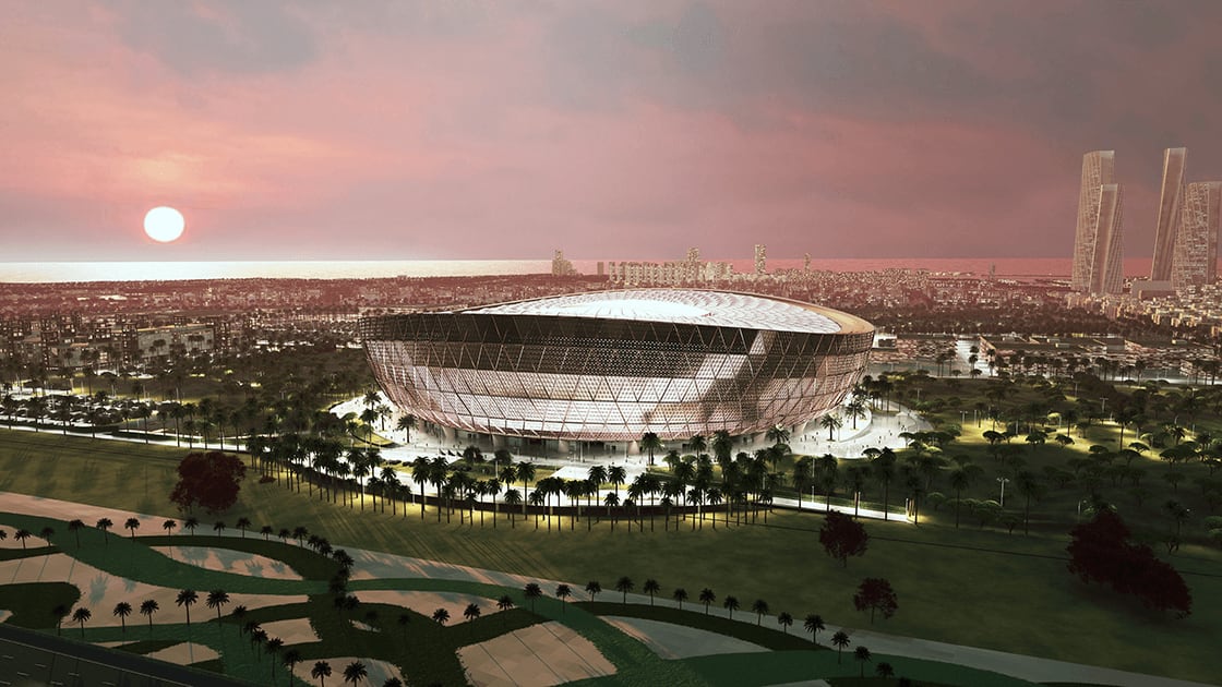 Estadio Lusail para la Copa del Mundo Qatar 2022. Foto: www.qatar2022.qa