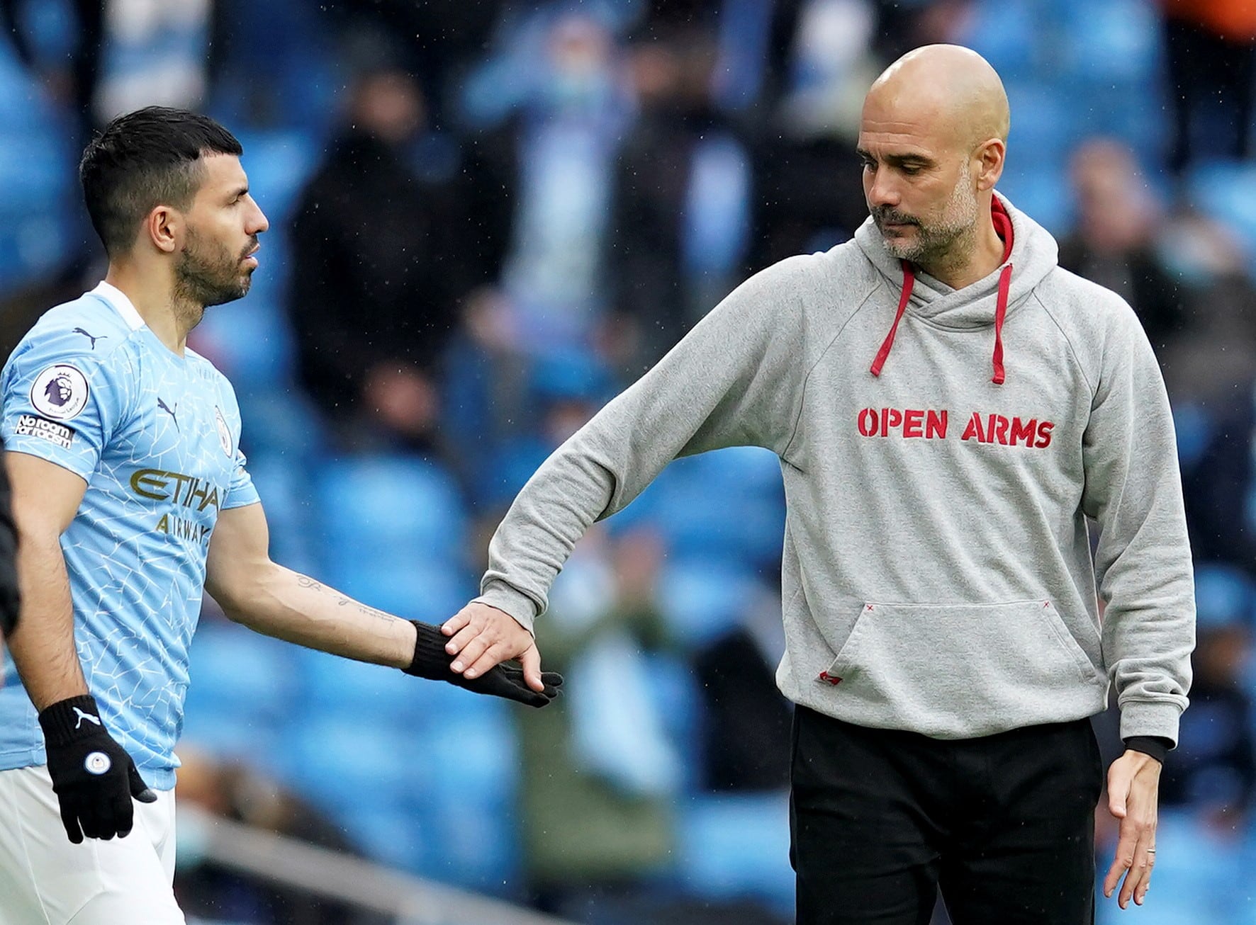 El entrenador del Manchester City junto al Kun Agüero cuando ambos compartían equipo.