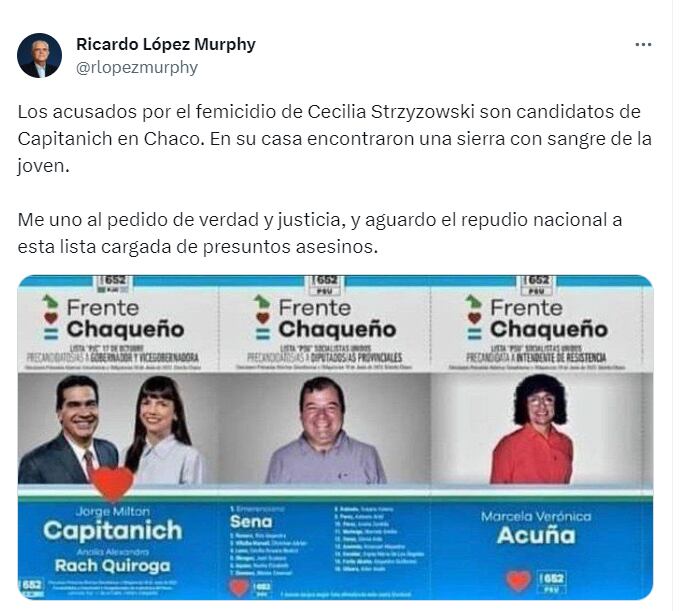 Dirigentes políticos y funcionarios acompañaron el pedido de justicia por Cecilia - Twitter