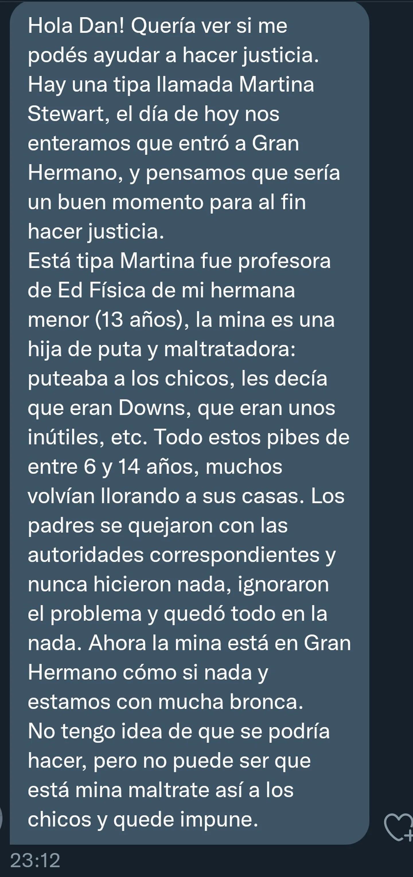 Martina, una de las concursantes de GH fue muy criticada en redes sociales.