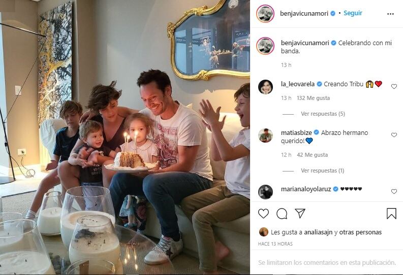 Benjamín Vicuña celebró su cumpleaños con sus 5 hijos