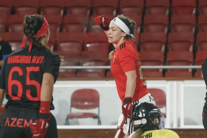 Agustina Fernández, ex Talleres y jugadora de la Selección Argentina, sigue brillando en el hockey sobre patines del Benfica de Portugal.